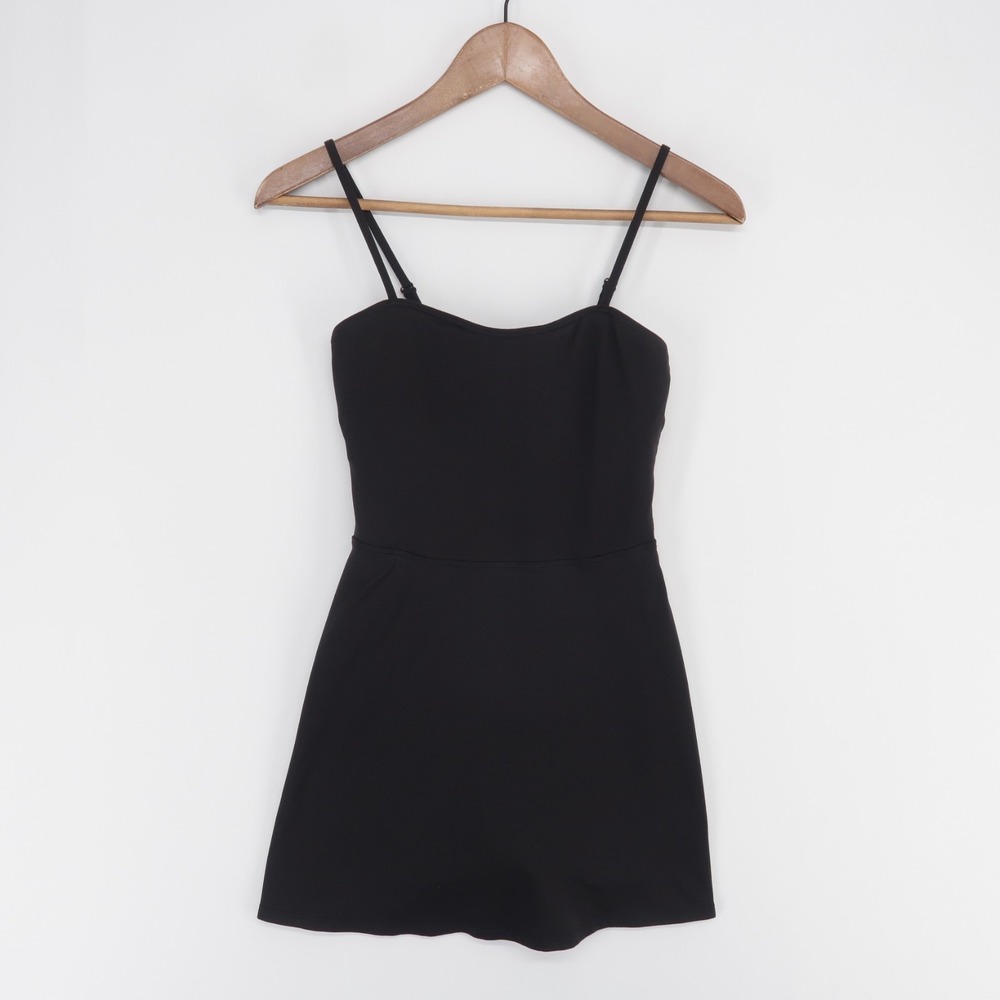 Alo Yoga Alosoft Courtside Tennis Dress Womens S Black Built In Shorts